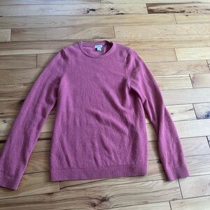 Pink LL Bean cashmere crewneck sweater